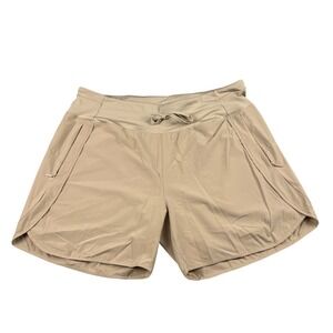 Willit Athletic Shorts Womens 2XL Tan Hiking Travel Stretch Zipper Pocket Khaki